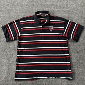Guinness Beer Official Merchandise Polo Shirt Men XL Red Blue White Stripe Crest